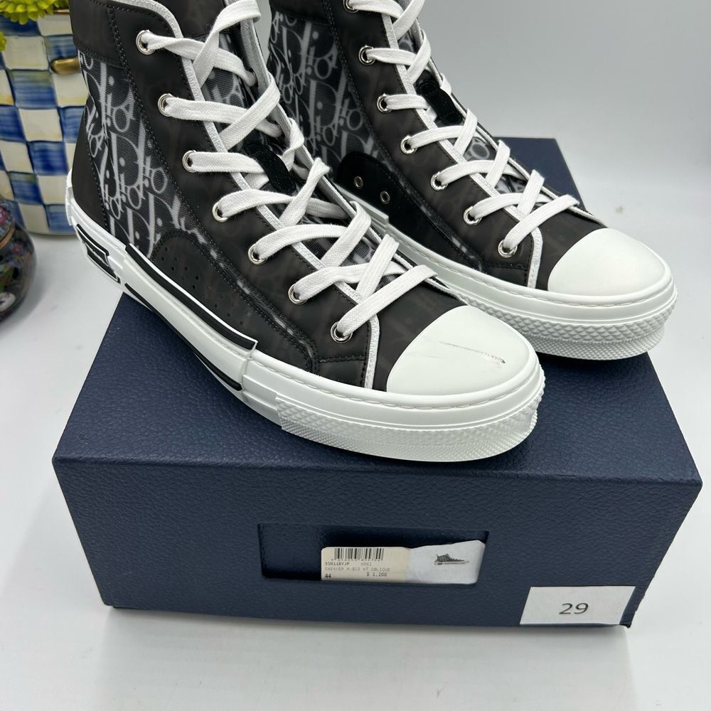 Men's Dior B – 23 oblique high top sneakers size 44 made in Italy - Picture 3 of 12